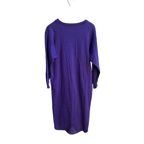 Vintage Purple Teddy Bear Nightgown Cozy Soft Long Sleeve Womens Medium - Picture 2 of 4